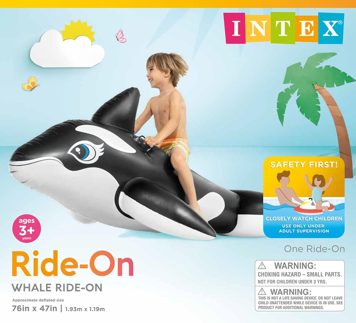 Intex Whale Ride - On Inflatable Pool Float | 193×119 cm | Ages 3+ - Al Kabayel Discount CentreIntex Whale Ride - On Inflatable Pool Float | 193×119 cm | Ages 3+Pools & waterplay toysINTEXAl Kabayel Discount Centre
