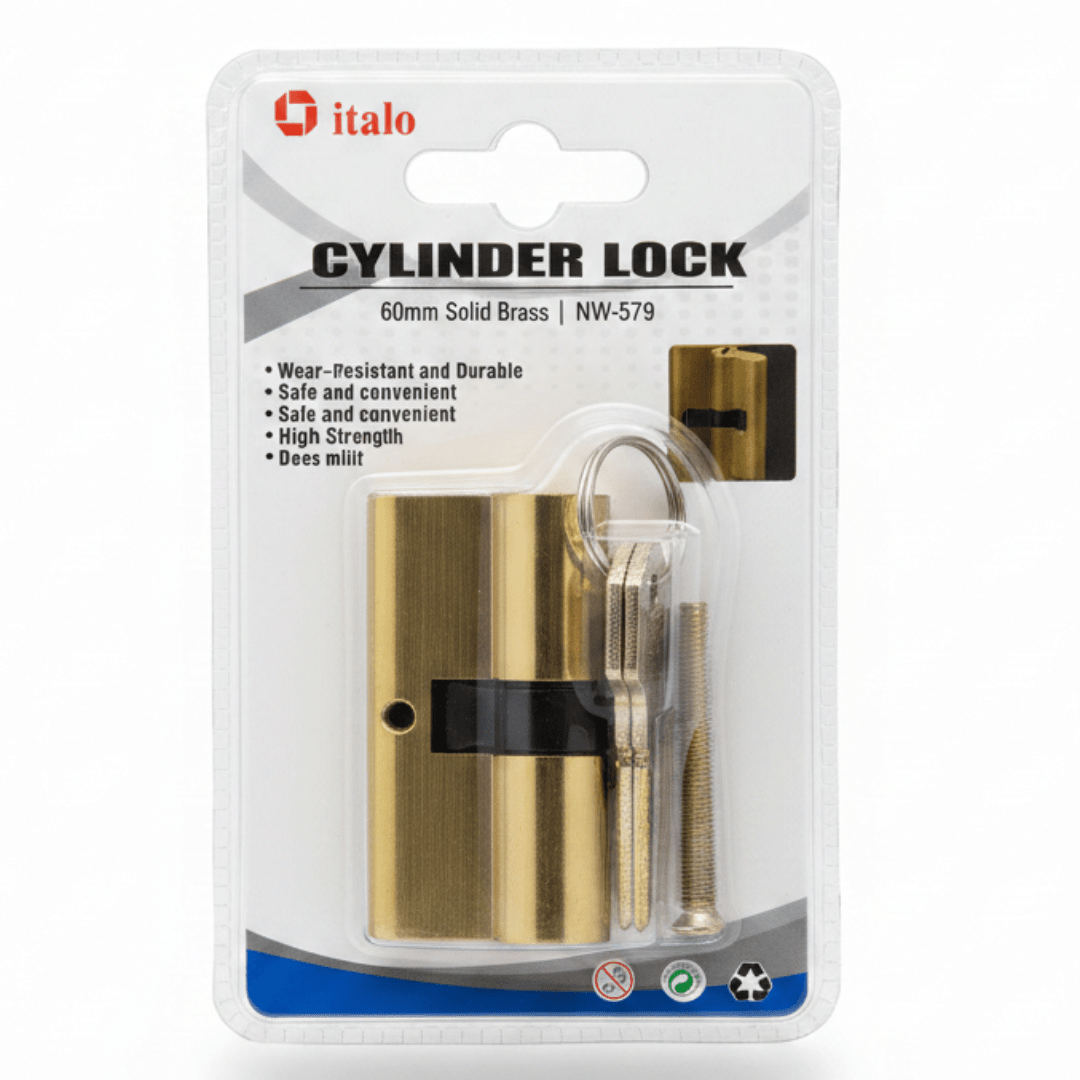 Italo Solid Brass Cylinder Lock 60mm — Premium Security for Every Door - Al Kabayel Discount CentreItalo Solid Brass Cylinder Lock 60mm — Premium Security for Every DoorHand ToolsITALIOAl Kabayel Discount Centre