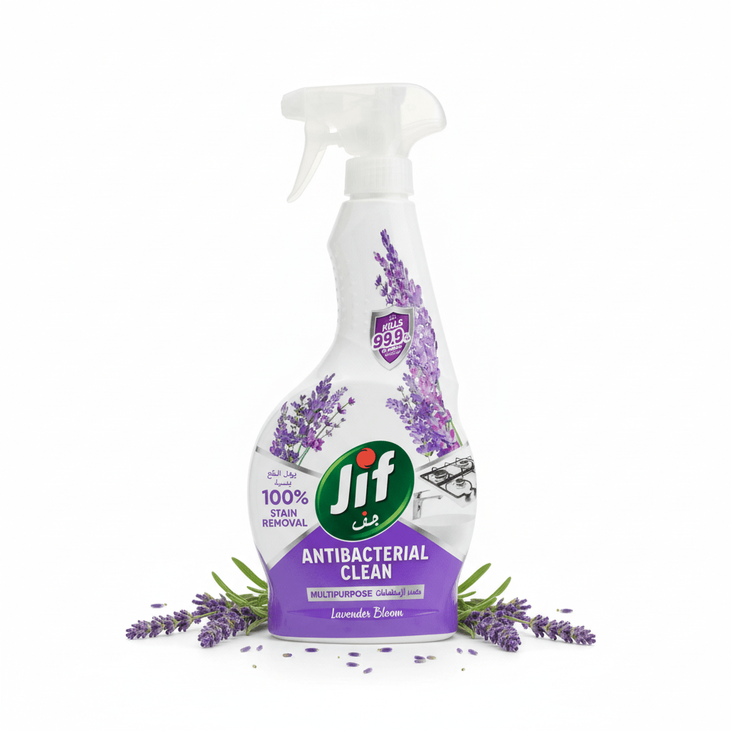 Jif Antibacterial Clean Multipurpose Lavender Spray - 470ml - Al Kabayel Discount CentreJif Antibacterial Clean Multipurpose Lavender Spray - 470mlHousehold CleaningJIFAl Kabayel Discount Centre