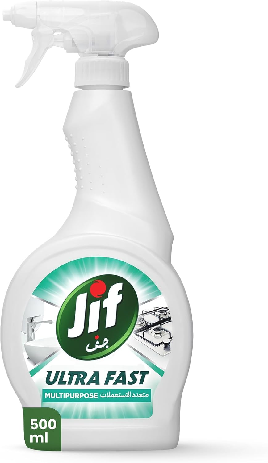 JIF Ultra Fast Cleaner Spray, Multipurpose, 100% Stain and Mold Removal, 500ml - Al Kabayel Discount CentreJIF Ultra Fast Cleaner Spray, Multipurpose, 100% Stain and Mold Removal, 500mlHome SuppliesJIFAl Kabayel Discount Centre