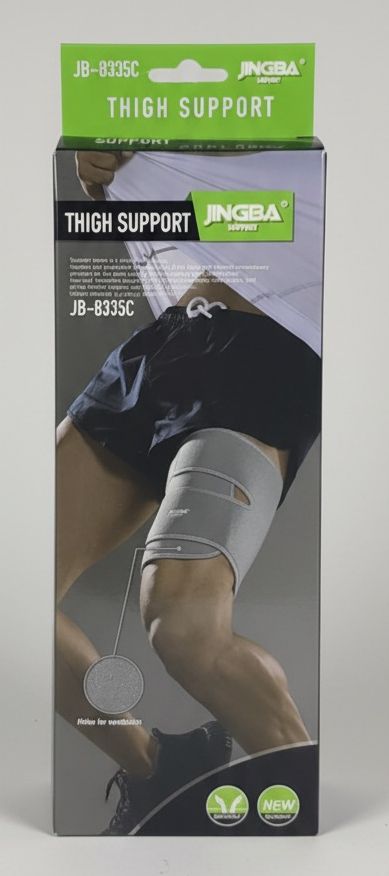 Jingba Thigh Support, Breathable, Holes for Ventilation, 75% Neoprene Foam - 25% Stretch Nylon, JB - 8335C - Al Kabayel Discount CentreJingba Thigh Support, Breathable, Holes for Ventilation, 75% Neoprene Foam - 25% Stretch Nylon, JB - 8335CSports, Fitness & OutdoorsJINGBAAl Kabayel Discount Centre