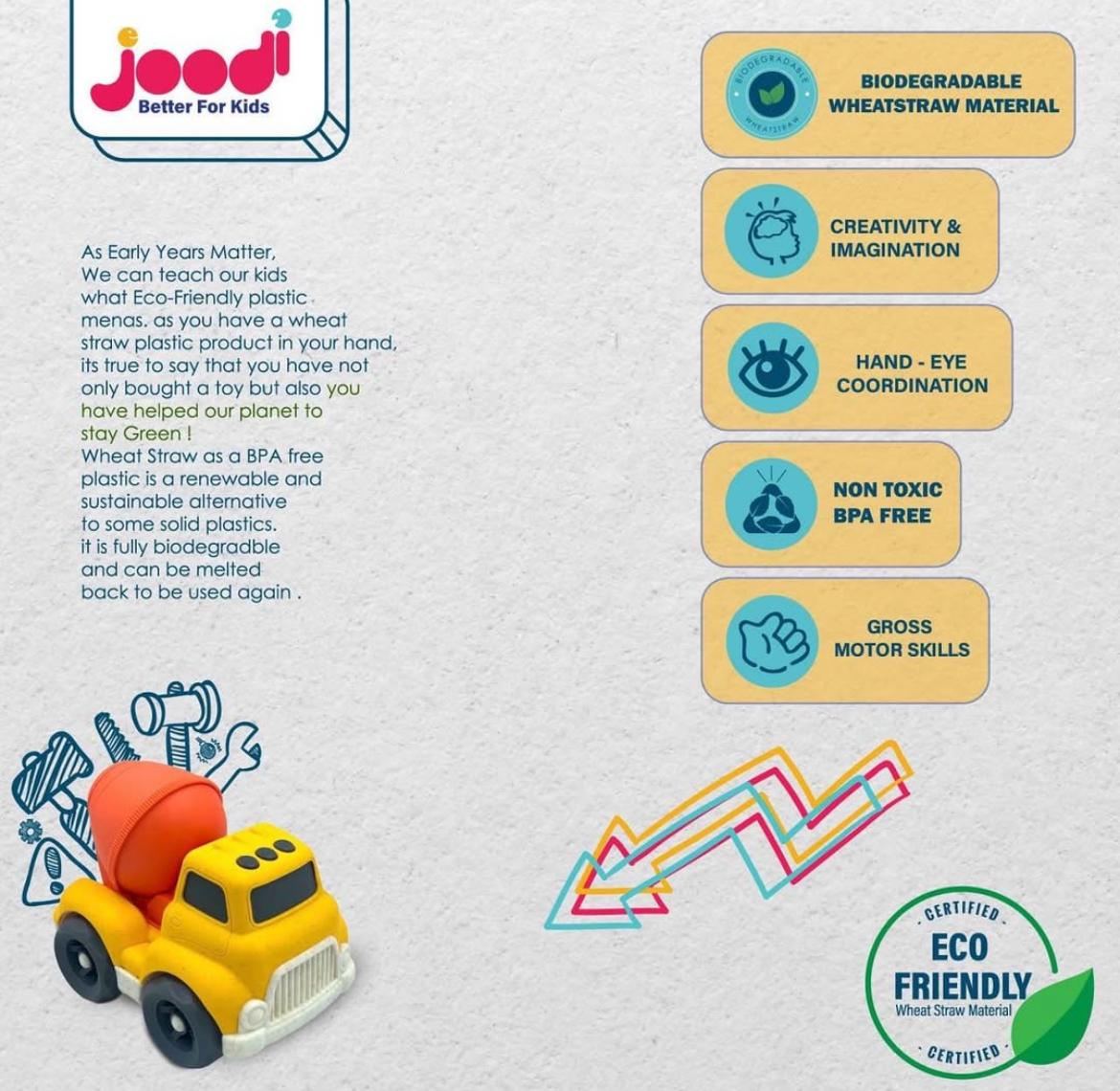 Joodi Bioplastic Mixer Truck Playset, 933 - 137M - Al Kabayel Discount CentreJoodi Bioplastic Mixer Truck Playset, 933 - 137MBaby & toddler toysJOODIAl Kabayel Discount Centre