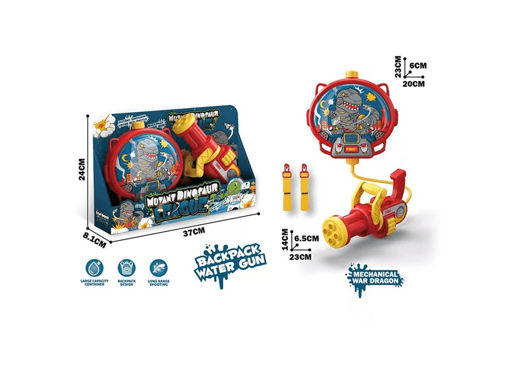 JOODI Dinosaur Water Gun Playset with Dinosaur Water Bottle, 8m - 9m Shooting Range, Multicolour - Al Kabayel Discount CentreJOODI Dinosaur Water Gun Playset with Dinosaur Water Bottle, 8m - 9m Shooting Range, MulticolourFigures & plush toysJOODIAl Kabayel Discount Centre