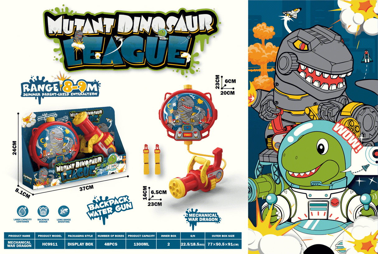 JOODI Dinosaur Water Gun Playset with Dinosaur Water Bottle, 8m - 9m Shooting Range, Multicolour - Al Kabayel Discount CentreJOODI Dinosaur Water Gun Playset with Dinosaur Water Bottle, 8m - 9m Shooting Range, MulticolourFigures & plush toysJOODIAl Kabayel Discount Centre