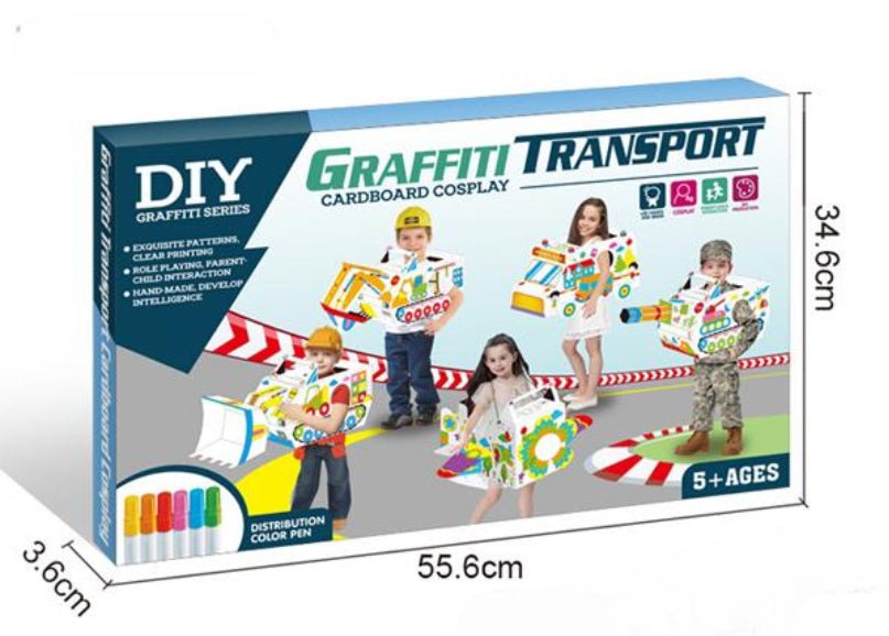 Joodi Graffiti Transport Cardboard Cosplay DIY Set, Role Playing, Develop Intelligence - Al Kabayel Discount CentreJoodi Graffiti Transport Cardboard Cosplay DIY Set, Role Playing, Develop IntelligenceEducational ToysJOODIAl Kabayel Discount Centre