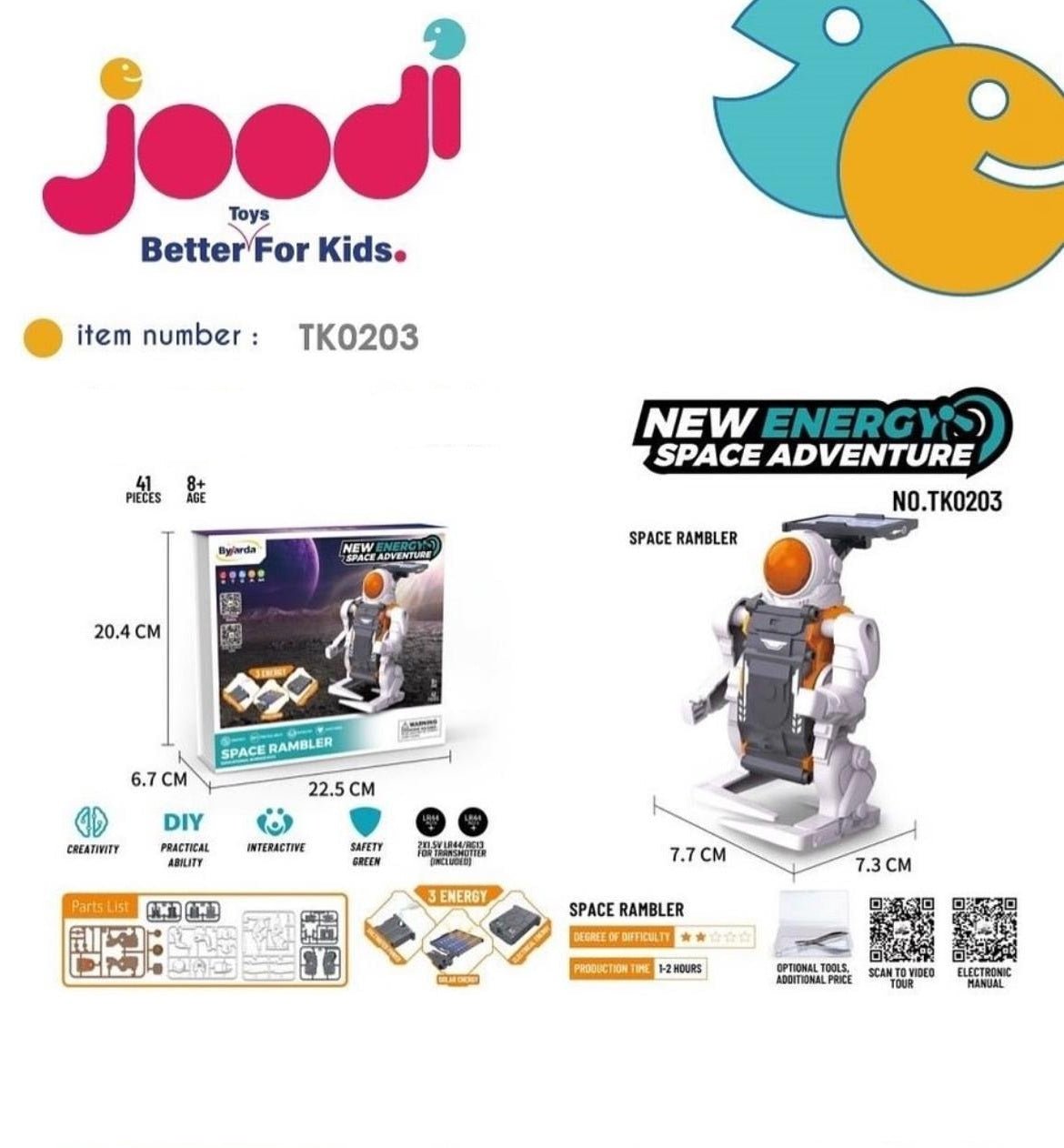Joodi Space Rambler Robot Playset 3 - Way Energy, 41 - Pieces Educational Science Kit - Al Kabayel Discount CentreJoodi Space Rambler Robot Playset 3 - Way Energy, 41 - Pieces Educational Science KitEducational ToysJOODIAl Kabayel Discount Centre