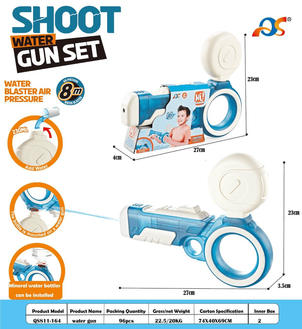 JOODI Water Gun, 8m Water Blaster, Blue/White - Al Kabayel Discount CentreJOODI Water Gun, 8m Water Blaster, Blue/WhiteFigures & plush toysJOODIAl Kabayel Discount Centre
