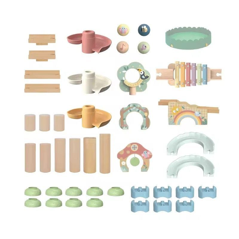 Joodi Wooden 43pcs Marble Run/Ball Drop Track Set with Music Channel - Al Kabayel Discount CentreJoodi Wooden 43pcs Marble Run/Ball Drop Track Set with Music ChannelEducational ToysJOODIAl Kabayel Discount Centre