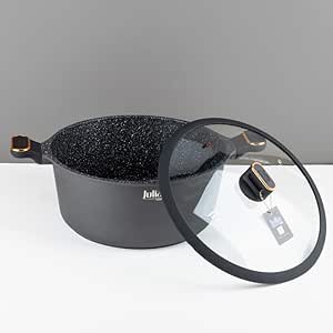 Julia Elite Pro Plus Casserole with Lid, Black Color Granite Material – Heat - Retaining, Heat - Retaining, Durable Casserole with Lid for All Cooking Styles 32 Cm - Al Kabayel Discount CentreJulia Elite Pro Plus Casserole with Lid, Black Color Granite Material – Heat - Retaining, Heat - Retaining, Durable Casserole with Lid for All Cooking Styles 32 CmCookware SetJULIAAl Kabayel Discount Centre