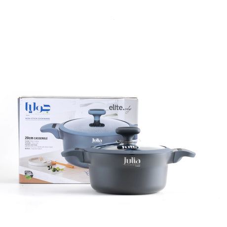 Julia Non - Stick Casserole With Lid 20cm - Gray - Al Kabayel Discount CentreJulia Non - Stick Casserole With Lid 20cm - GrayCasserolesJULIAAl Kabayel Discount Centre