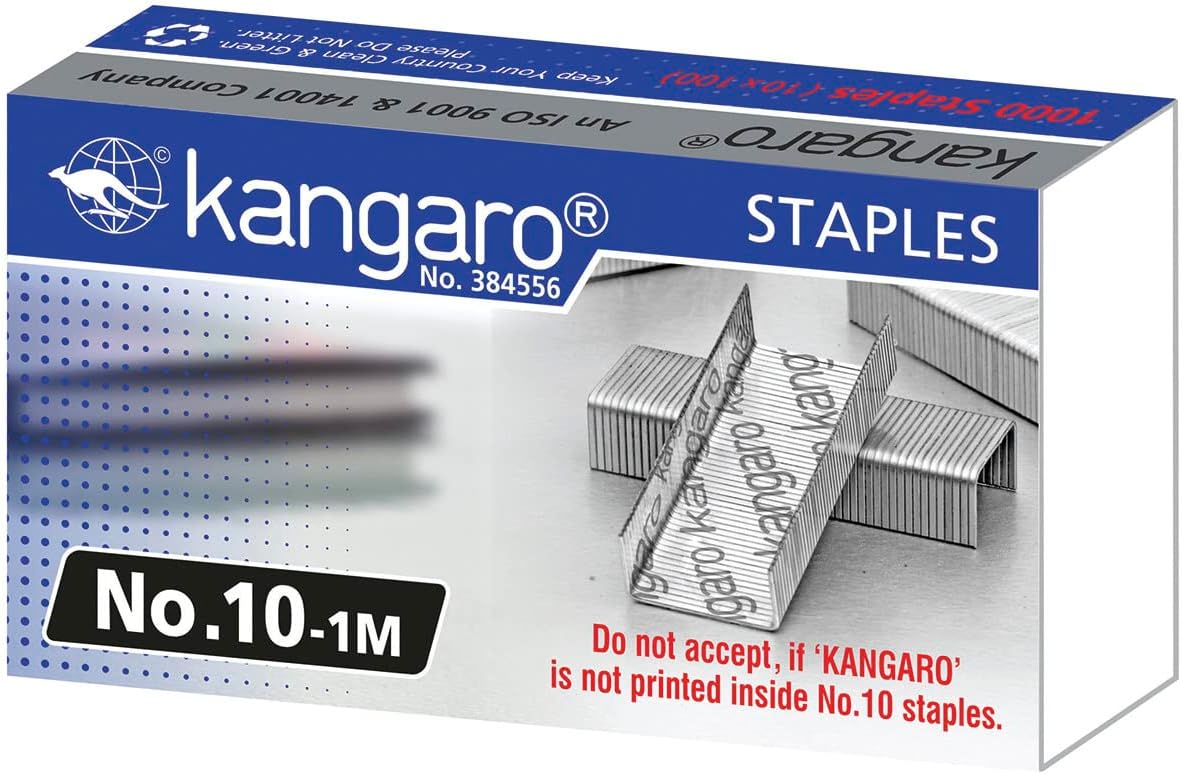Kangaro 10 - 1M No.10 Staples (Pack of 1000) - Al Kabayel Discount CentreKangaro 10 - 1M No.10 Staples (Pack of 1000)Paper Clips, Staples & FastenersKANGAROAl Kabayel Discount Centre