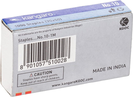 Kangaro 10 - 1M No.10 Staples (Pack of 1000) - Al Kabayel Discount CentreKangaro 10 - 1M No.10 Staples (Pack of 1000)Paper Clips, Staples & FastenersKANGAROAl Kabayel Discount Centre