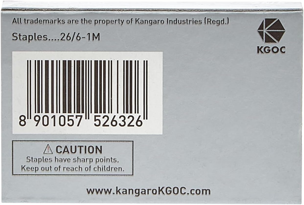 Kangaro Staple Pins 26/6 1000pcs - Al Kabayel Discount CentreKangaro Staple Pins 26/6 1000pcsPaper Clips, Staples & FastenersKANGAROAl Kabayel Discount Centre