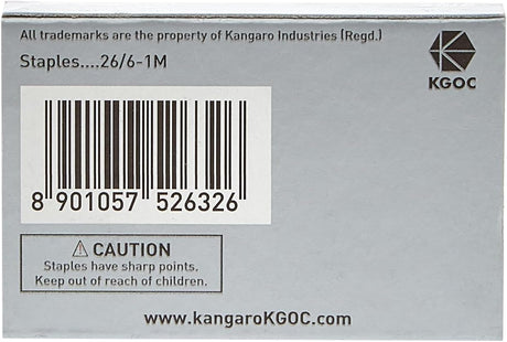 Kangaro Staple Pins 26/6 1000pcs - Al Kabayel Discount CentreKangaro Staple Pins 26/6 1000pcsPaper Clips, Staples & FastenersKANGAROAl Kabayel Discount Centre