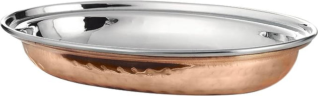 Kedge Pure Copper Hammered Stainless Steel 1 Pole Oval Curry Dish, 300 ml Capacity - Al Kabayel Dicount CenterKedge Pure Copper Hammered Stainless Steel 1 Pole Oval Curry Dish, 300 ml CapacityServeware SetskedgeAl Kabayel Dicount Center