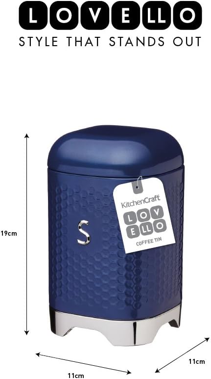 Kitchen Craft Metal Canister 11cm*11cm*19cm, Blue - Al Kabayel Discount CentreKitchen Craft Metal Canister 11cm*11cm*19cm, BlueJars & Food SaversKITCHEN CRAFTAl Kabayel Discount Centre