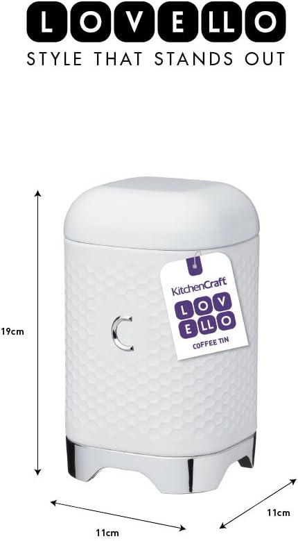 Kitchen Craft Metal Canister 11cm*11cm*19cm, White - Al Kabayel Discount CentreKitchen Craft Metal Canister 11cm*11cm*19cm, WhiteJars & Food SaversKITCHEN CRAFTAl Kabayel Discount Centre