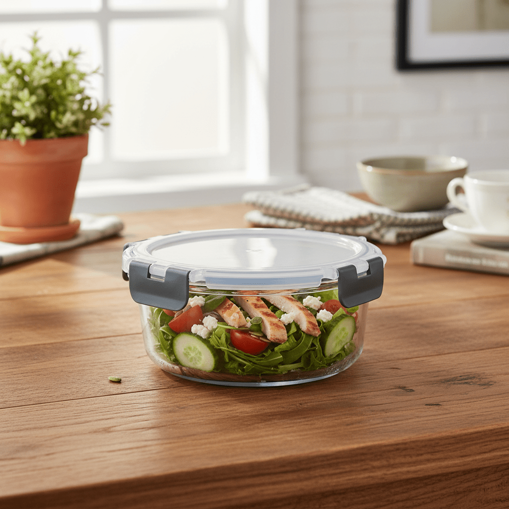 Kitchen Mark Borosilicate Glass Lunch Box with Locking Lid – 950ml - Al Kabayel Discount CentreKitchen Mark Borosilicate Glass Lunch Box with Locking Lid – 950mlLunch BoxKITCHEN MARKAl Kabayel Discount Centre