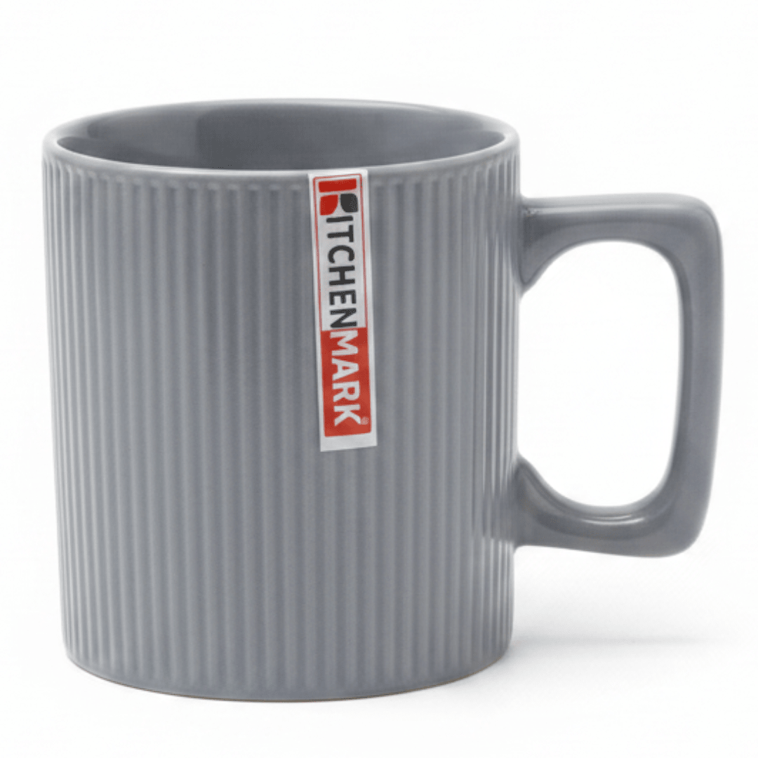 Kitchen Mark Ribbed Ceramic Mug | 330ml | Slate Grey | Premium Drinkware - Al Kabayel Discount CentreKitchen Mark Ribbed Ceramic Mug | 330ml | Slate Grey | Premium DrinkwareMugsKITCHEN MARKAl Kabayel Discount Centre