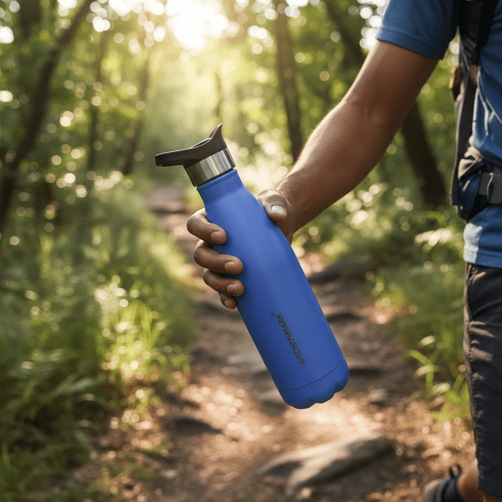 Kitchen Mark Stainless Steel Vacuum Insulated Water Bottle - 500ml - Blue / Olive Green - Al Kabayel Discount CentreKitchen Mark Stainless Steel Vacuum Insulated Water Bottle - 500ml - Blue / Olive GreenWater BottlesKITCHEN MARKAl Kabayel Discount Centre