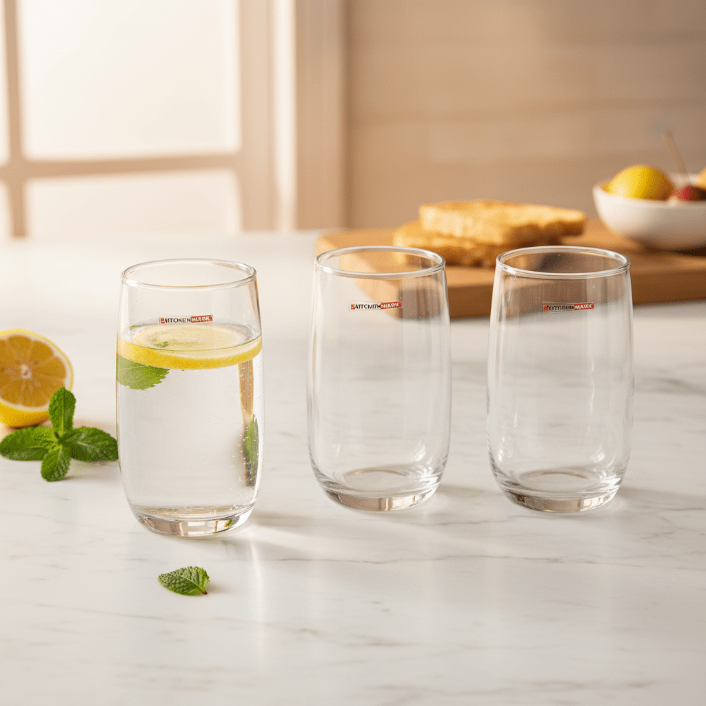 Kitchen Mark Value Pack Clear Glass Tumblers – Family Use Drinking Glasses, 6 Pieces, 175 ml - Al Kabayel Discount CentreKitchen Mark Value Pack Clear Glass Tumblers – Family Use Drinking Glasses, 6 Pieces, 175 mlTumblersKITCHEN MARKAl Kabayel Discount Centre