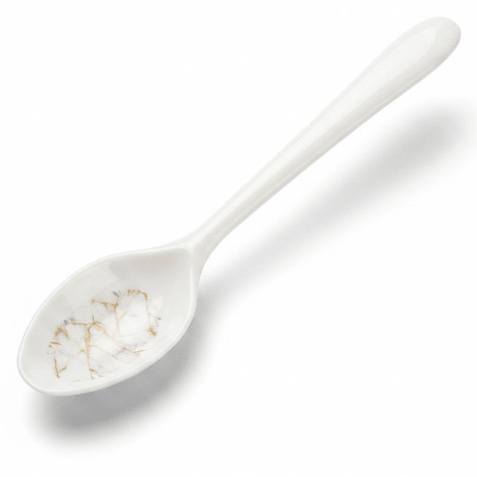 Kitchen Mark White Melamine Dessert Spoon with Golden Shade Design, Elegant Spoon for Desserts & Snacks – 19 cm - Al Kabayel Discount CentreKitchen Mark White Melamine Dessert Spoon with Golden Shade Design, Elegant Spoon for Desserts & Snacks – 19 cmSpatulas And SpoonsKITCHEN MARKAl Kabayel Discount Centre