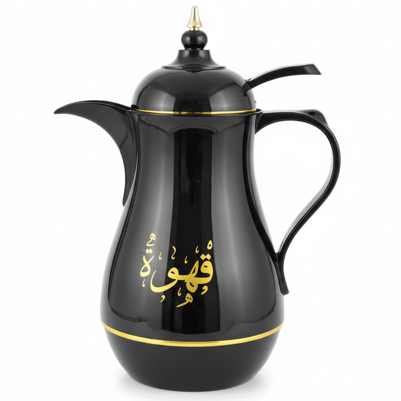 Kitchenmark 1 Liter Thermal Vacuum Flask – Black with Gold 'Coffee' Lettering – Premium Insulated Flask - Al Kabayel Discount CentreKitchenmark 1 Liter Thermal Vacuum Flask – Black with Gold 'Coffee' Lettering – Premium Insulated FlaskThermosKITCHENMARKAl Kabayel Discount Centre
