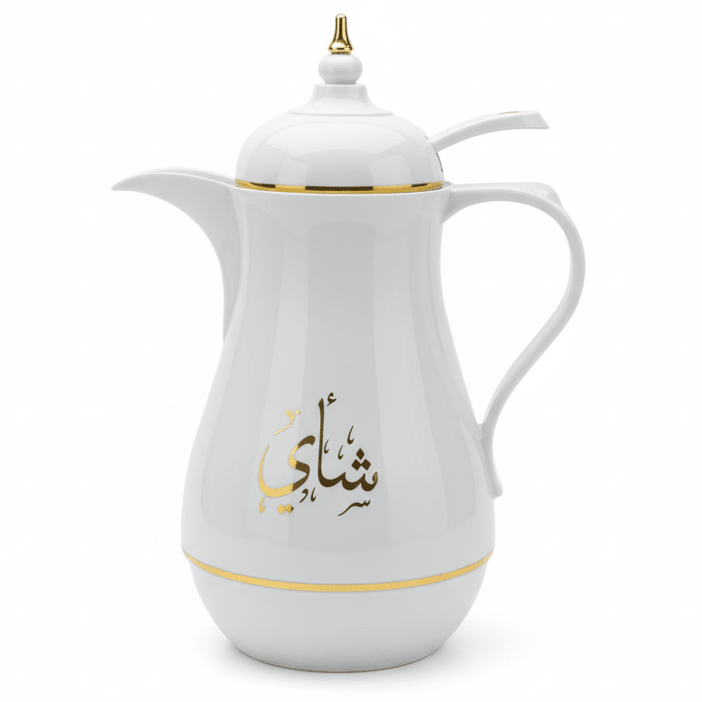 Kitchenmark 1 Liter Thermal Vacuum Flask – White with Gold 'Tea' Lettering – Insulated Coffee & Tea Server - Al Kabayel Discount CentreKitchenmark 1 Liter Thermal Vacuum Flask – White with Gold 'Tea' Lettering – Insulated Coffee & Tea ServerThermosKITCHENMARKAl Kabayel Discount Centre
