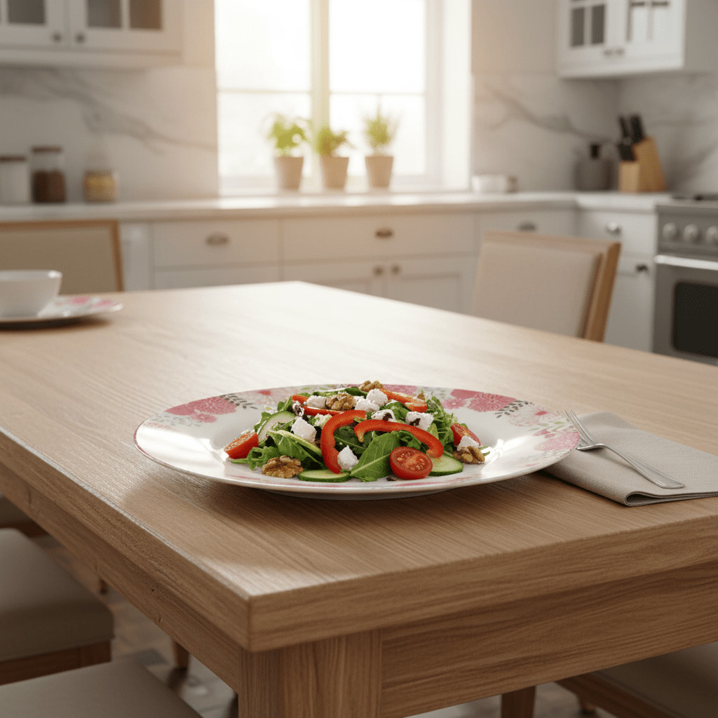 Kitchenmark White Melamine Dinner Plate – Pink Floral Design | 10 Inch - Al Kabayel Discount CentreKitchenmark White Melamine Dinner Plate – Pink Floral Design | 10 InchPlatesKITCHENMARKAl Kabayel Discount Centre