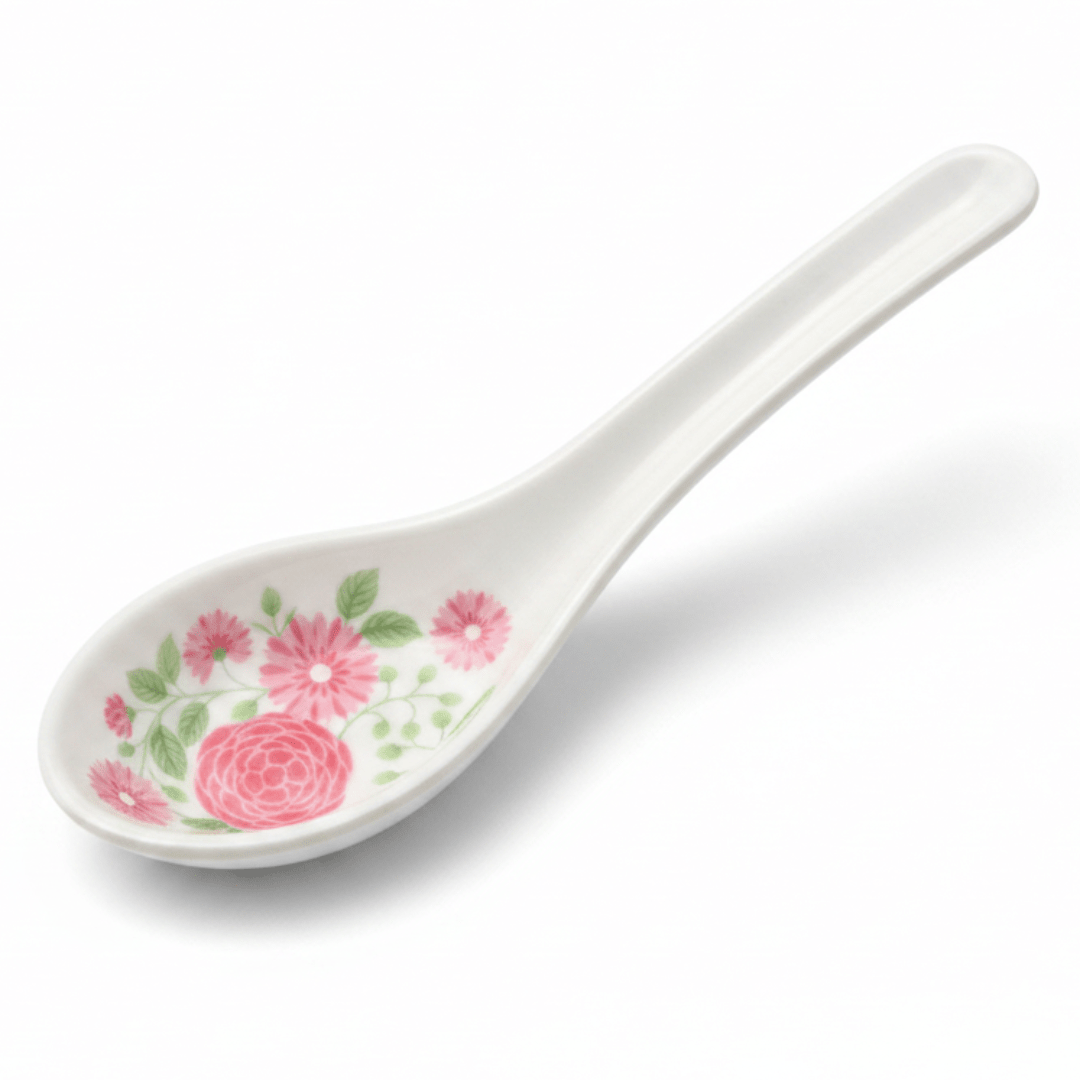 Kitchenmark White Melamine Soup Spoon – Pink Floral Design | 13.5cm - Al Kabayel Discount CentreKitchenmark White Melamine Soup Spoon – Pink Floral Design | 13.5cmSpatulas And SpoonsKITCHENMARKAl Kabayel Discount Centre