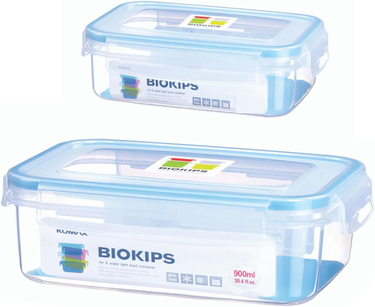 Komax BioKips Plastic Food Container Set Of 2Pcs (450ml+900ml) - Blue&Transparent - Al Kabayel Discount CentreKomax BioKips Plastic Food Container Set Of 2Pcs (450ml+900ml) - Blue&TransparentFood ContainersKOMAXAl Kabayel Discount Centre