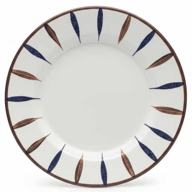 Landreen White with Navy Blue and Brown Leaf Print Melamine Meat Plate 8.5 Inch Serving Plate for Meat and Sides - Al Kabayel Discount CentreLandreen White with Navy Blue and Brown Leaf Print Melamine Meat Plate 8.5 Inch Serving Plate for Meat and SidesPlatesLANDREENAl Kabayel Discount Centre