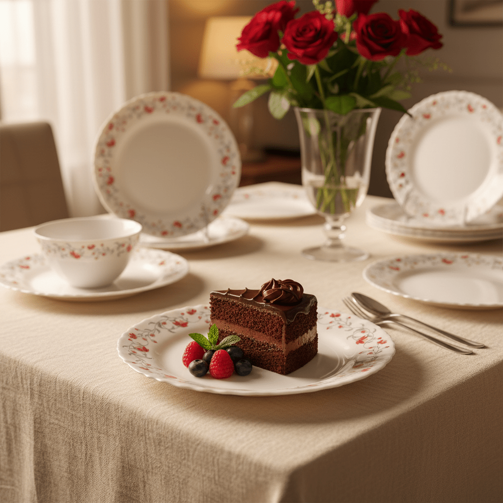Larah Fluted White Opalware Side Plate with Red Floral Design – 7.5 Inch - Al Kabayel Discount CentreLarah Fluted White Opalware Side Plate with Red Floral Design – 7.5 InchPlatesLARAHAl Kabayel Discount Centre
