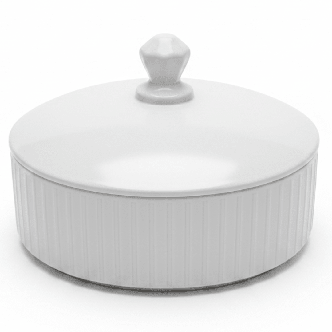 Large White Ceramic Candy Bowl with Lid – Elegant Dessert & Treat Display Bowl (9 inch) - Al Kabayel Discount CentreLarge White Ceramic Candy Bowl with Lid – Elegant Dessert & Treat Display Bowl (9 inch)Jars & Food SaversAKDCAl Kabayel Discount Centre