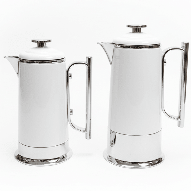 Lavin Elegant 2 - Piece Vacuum Flask Set (0.6L & 1L) – White Body with Silver Trim - Al Kabayel Discount CentreLavin Elegant 2 - Piece Vacuum Flask Set (0.6L & 1L) – White Body with Silver TrimThermosLAVINAl Kabayel Discount Centre