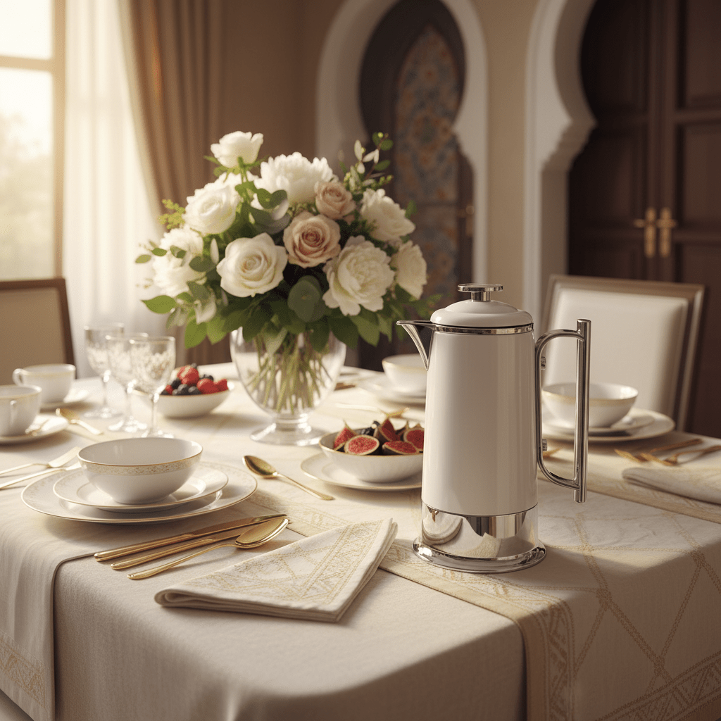 Lavin Elegant 2 - Piece Vacuum Flask Set (0.6L & 1L) – White Body with Silver Trim - Al Kabayel Discount CentreLavin Elegant 2 - Piece Vacuum Flask Set (0.6L & 1L) – White Body with Silver TrimThermosLAVINAl Kabayel Discount Centre