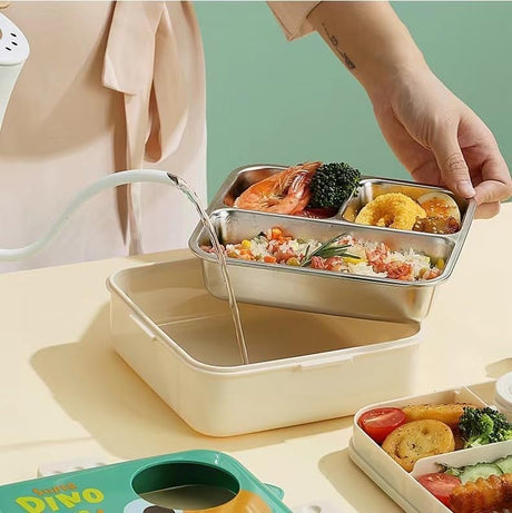 LAX SON Super Dino Individual Seal Lunch Box 1120ml + 70ml, Green - Al Kabayel Discount CentreLAX SON Super Dino Individual Seal Lunch Box 1120ml + 70ml, GreenFood ContainersLAX SONAl Kabayel Discount Centre