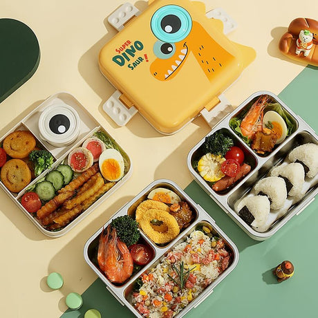 LAX SON Super Dino Individual Seal Lunch Box 1120ml + 70ml Yellow - Al Kabayel Discount CentreLAX SON Super Dino Individual Seal Lunch Box 1120ml + 70ml YellowFood ContainersLAX SONAl Kabayel Discount Centre