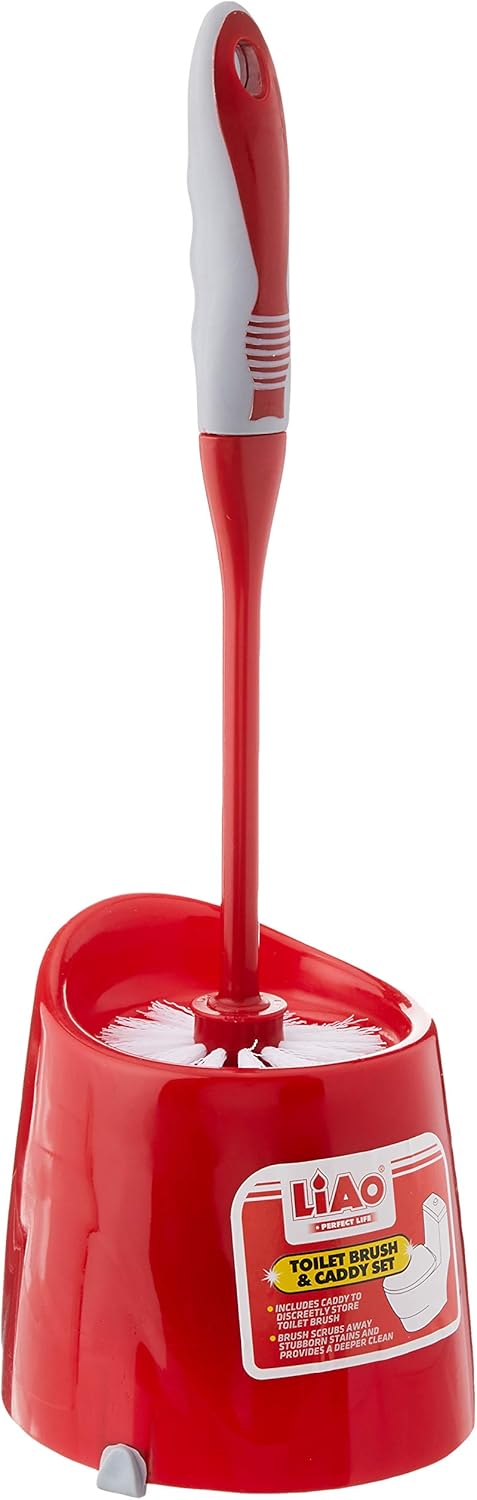 Liao Cleaning Silicone Toilet Brush with Holder Ergonomic Handle 42cm - Red - Al Kabayel Discount CentreLiao Cleaning Silicone Toilet Brush with Holder Ergonomic Handle 42cm - RedCleaning SuppliesLIAOAl Kabayel Discount Centre