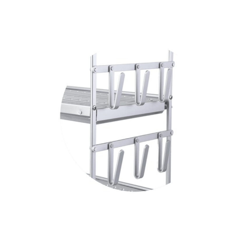 Life Smile Aluminium 2 Tier Dish Rack with Anti - Slip Rubber Fleet Designed to Maximize the Kitchen Storage 49.7cmX25cmX37.7cm - silver - Al Kabayel Discount CentreLife Smile Aluminium 2 Tier Dish Rack with Anti - Slip Rubber Fleet Designed to Maximize the Kitchen Storage 49.7cmX25cmX37.7cm - silverOrganizers & AccessoriesLIFE SMILEAl Kabayel Discount Centre