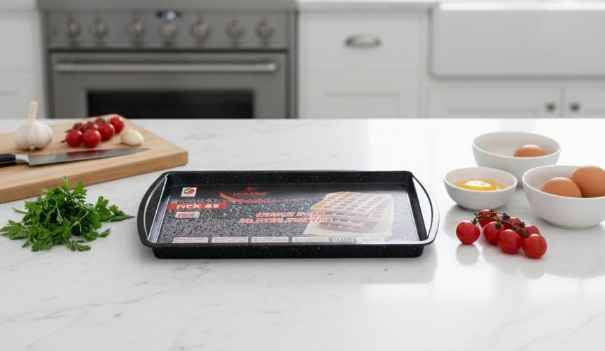 LIFE SMILE Extra - Large Cookie Pan 50.5×30.5×2.3 cm – Granite Finish Non - Stick Carbon Steel Baking Sheet for Oven Cooking - Al Kabayel Discount CentreLIFE SMILE Extra - Large Cookie Pan 50.5×30.5×2.3 cm – Granite Finish Non - Stick Carbon Steel Baking Sheet for Oven CookingFrying Pans & SkilletsLIFE SMILEAl Kabayel Discount Centre