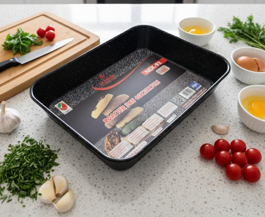 LIFE SMILE Non - Stick Roaster Pan 40×28×7 cm – Granite Design Heavy Carbon Steel Baking Tray for Everyday Cooking - Al Kabayel Discount CentreLIFE SMILE Non - Stick Roaster Pan 40×28×7 cm – Granite Design Heavy Carbon Steel Baking Tray for Everyday CookingFrying Pans & SkilletsLIFE SMILEAl Kabayel Discount Centre