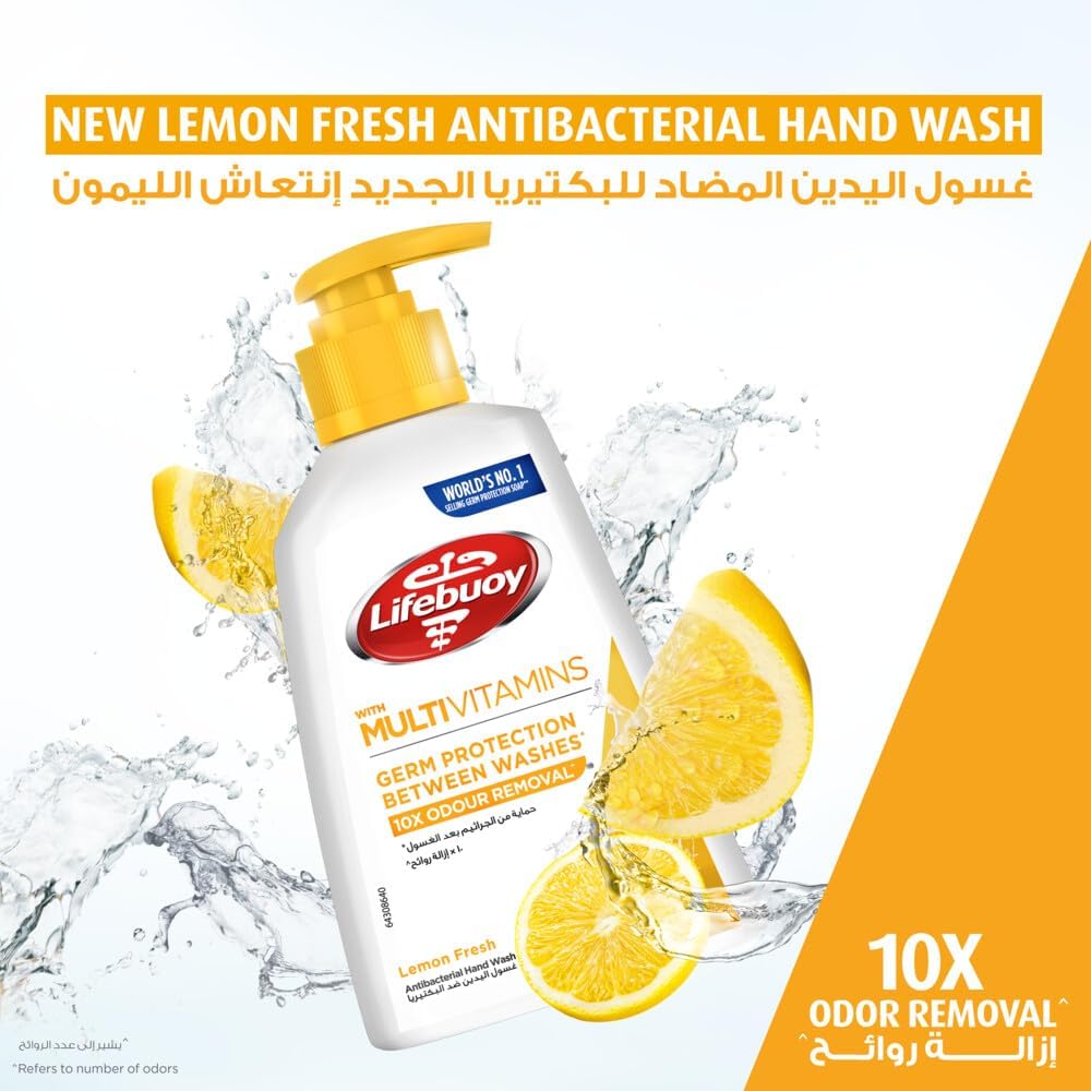 Lifebuoy Hand Wash, Lemon Fresh, for 100% stronger germ protection and 10x odour removal, 200ml - Al Kabayel Discount CentreLifebuoy Hand Wash, Lemon Fresh, for 100% stronger germ protection and 10x odour removal, 200mlHandwashLIFEBUOYAl Kabayel Discount Centre