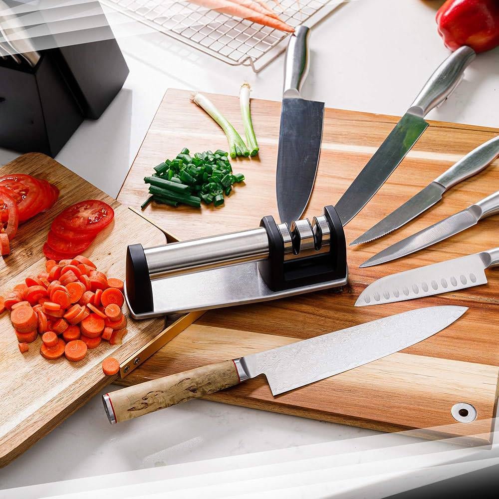 LMYH Stainless Steel Kitchen Knife Sharpener 206mm*65mm*64mm, Black - Al Kabayel Discount CentreLMYH Stainless Steel Kitchen Knife Sharpener 206mm*65mm*64mm, BlackKitchen Utensils & GadgetsLMYHAl Kabayel Discount Centre