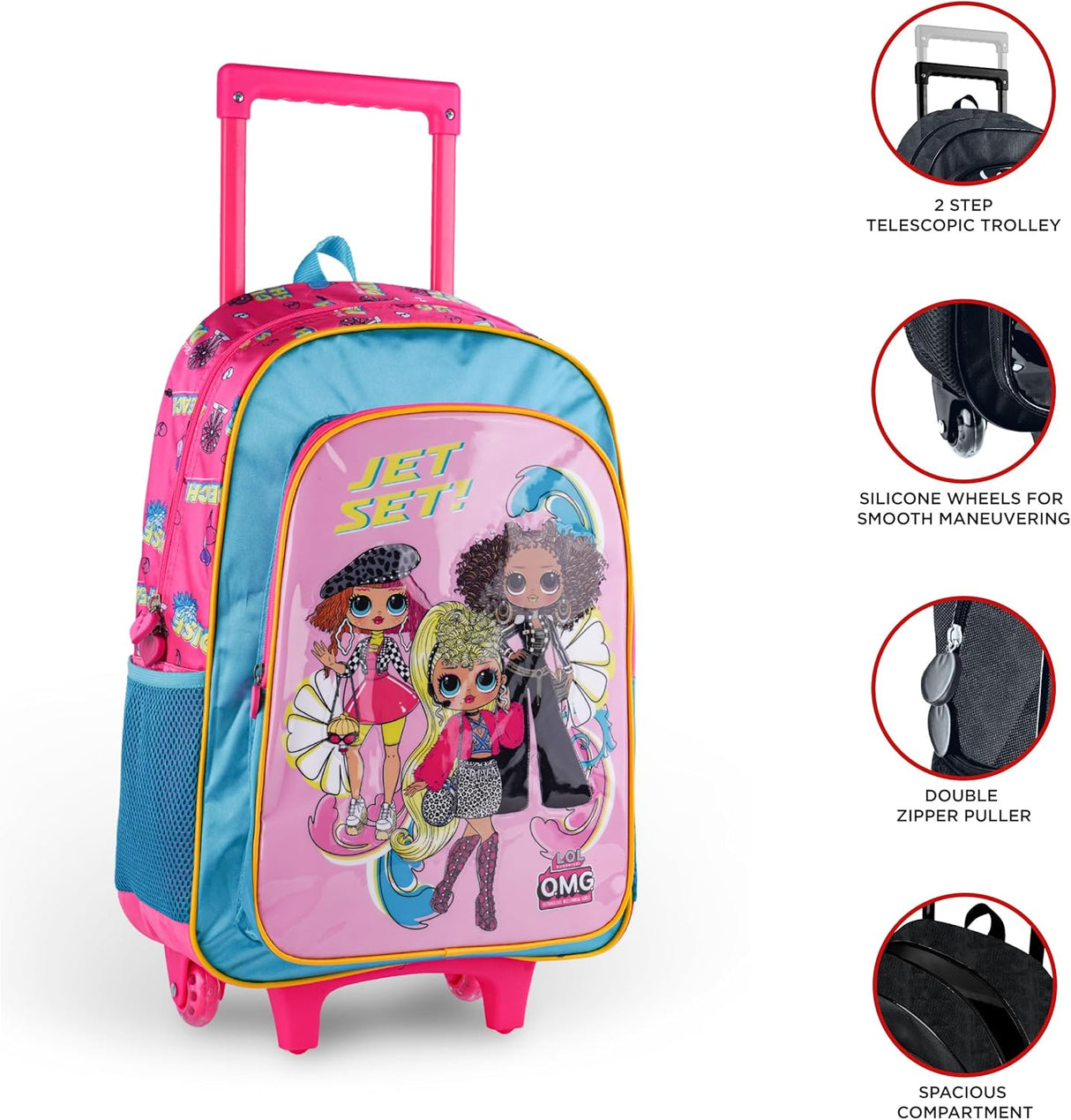 LOL Surprise OMG 6 - in - 1 School Set Inccludes 16" Trolley Bag, Lunch Bag, Pencil Case, Lunch Box, Water Bottle, Ziplock Set - Al Kabayel Discount CentreLOL Surprise OMG 6 - in - 1 School Set Inccludes 16" Trolley Bag, Lunch Bag, Pencil Case, Lunch Box, Water Bottle, Ziplock SetSchool BagsLOL SURPRISEAl Kabayel Discount Centre