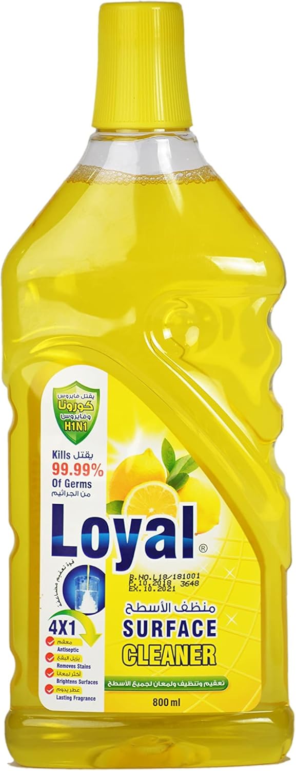 Loyal Surface Cleaner 800ml - Lemon & Lime, Disinfectant, Removes Stain, Brightens Surfaces, Lasting Fragrance - Al Kabayel Discount CentreLoyal Surface Cleaner 800ml - Lemon & Lime, Disinfectant, Removes Stain, Brightens Surfaces, Lasting FragranceHousehold CleaningLOYALAl Kabayel Discount Centre