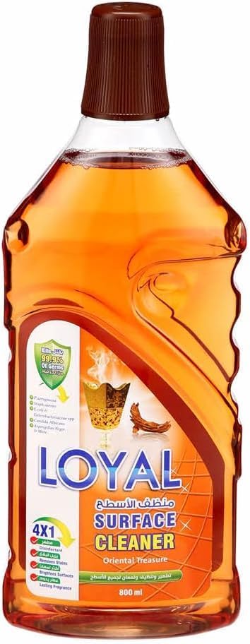 Loyal Surface Cleaner 800ml - Oriental Treasure, Disinfectant, Removes Stain, Brightens Surfaces, Lasting Fragrance - Al Kabayel Discount CentreLoyal Surface Cleaner 800ml - Oriental Treasure, Disinfectant, Removes Stain, Brightens Surfaces, Lasting FragranceHousehold CleaningLOYALAl Kabayel Discount Centre