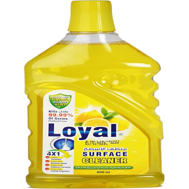 Loyal Surface Cleaner 800ml - Lemon & Lime, Disinfectant, Removes Stain, Brightens Surfaces, Lasting Fragrance - Al Kabayel Discount CentreLoyal Surface Cleaner 800ml - Lemon & Lime, Disinfectant, Removes Stain, Brightens Surfaces, Lasting FragranceHousehold CleaningLOYALAl Kabayel Discount Centre