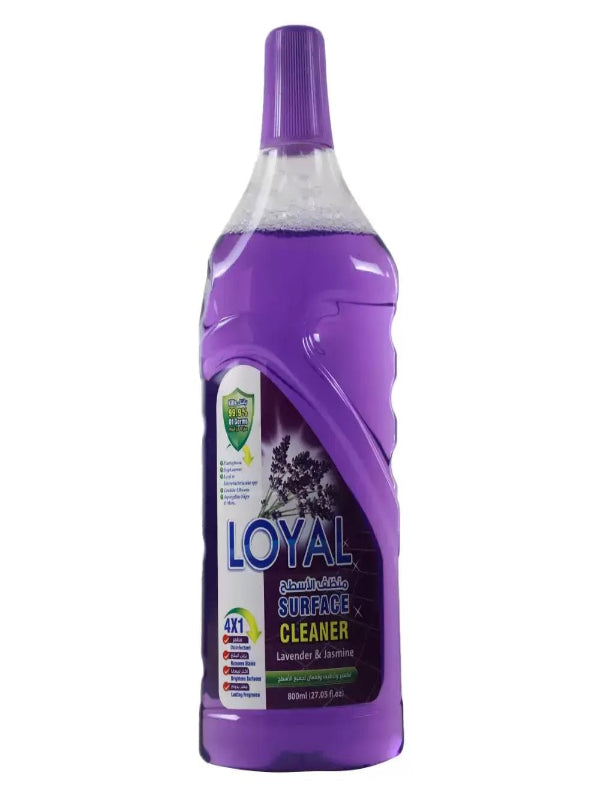 Loyal Surface Cleaner 800ml - Lavender & Jasmine, Disinfectant, Removes Stain, Brightens Surfaces, Lasting Fragrance - Al Kabayel Discount CentreLoyal Surface Cleaner 800ml - Lavender & Jasmine, Disinfectant, Removes Stain, Brightens Surfaces, Lasting FragranceHousehold CleaningLOYALAl Kabayel Discount Centre