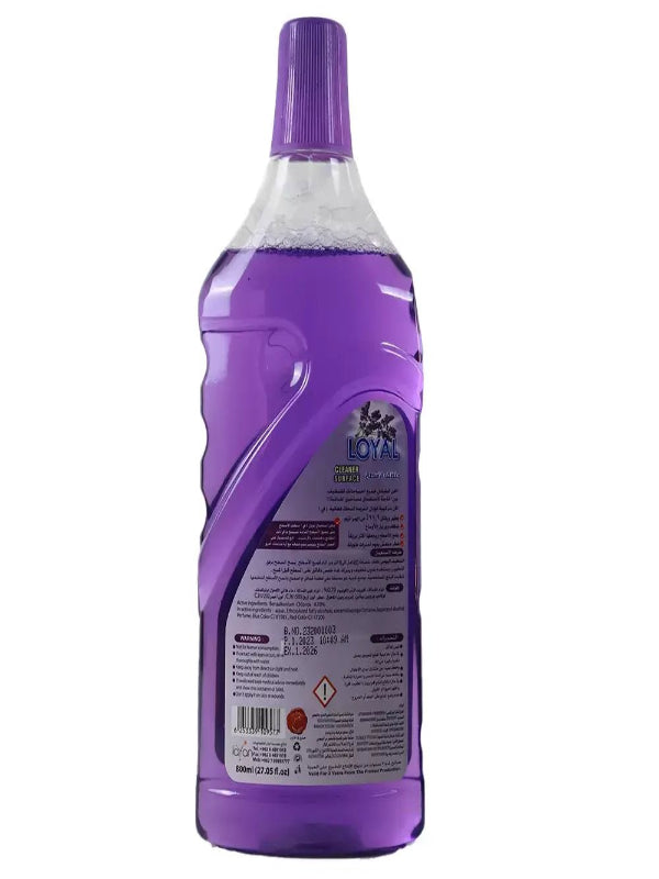 Loyal Surface Cleaner 800ml - Lavender & Jasmine, Disinfectant, Removes Stain, Brightens Surfaces, Lasting Fragrance - Al Kabayel Discount CentreLoyal Surface Cleaner 800ml - Lavender & Jasmine, Disinfectant, Removes Stain, Brightens Surfaces, Lasting FragranceHousehold CleaningLOYALAl Kabayel Discount Centre